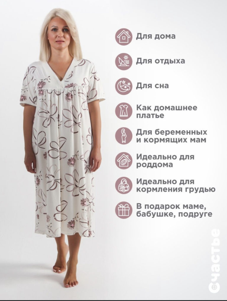 СОРОЧКА с крылышками для рожениц и кормящих матерей. Размер 48,50,52,54,56,58,60,62. Материал: Ткань бязь ГОСТ 100 %Хлопок. Ткань бязь соответствует ГОСТ 25298-2005. Бязь – хлопчатобумажная ткань, 100 % хлопок. Артикул 02